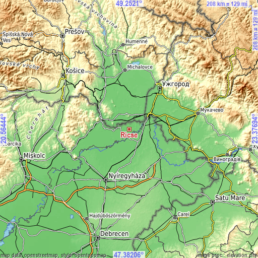 Topographic map of Ricse