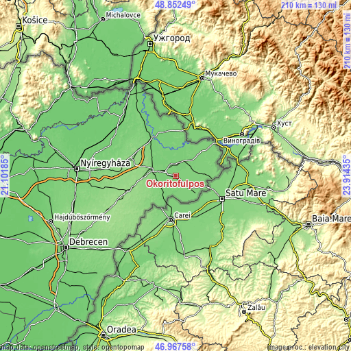 Topographic map of Ököritófülpös