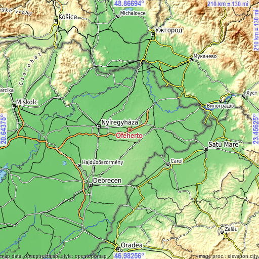 Topographic map of Ófehértó