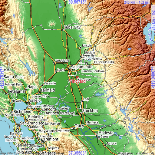 Topographic map of Vineyard