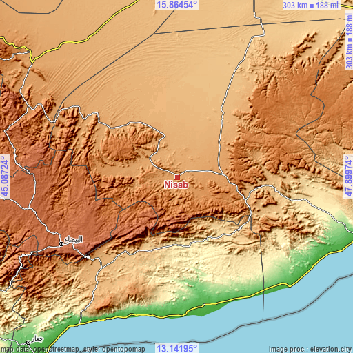 Topographic map of Nişāb