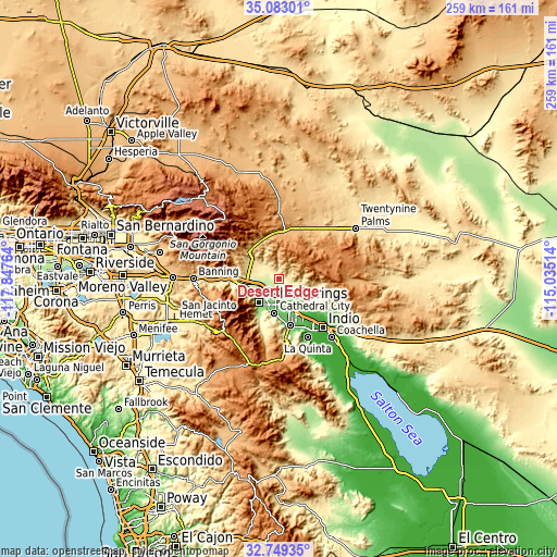 Topographic map of Desert Edge