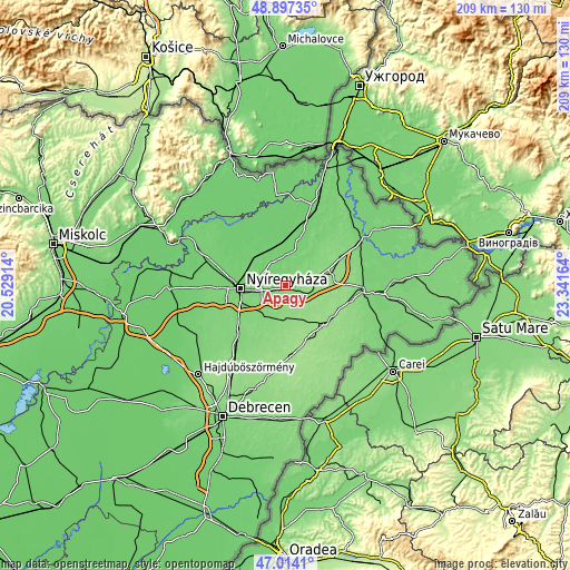 Topographic map of Apagy