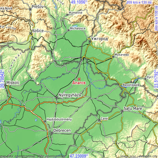 Topographic map of Anarcs