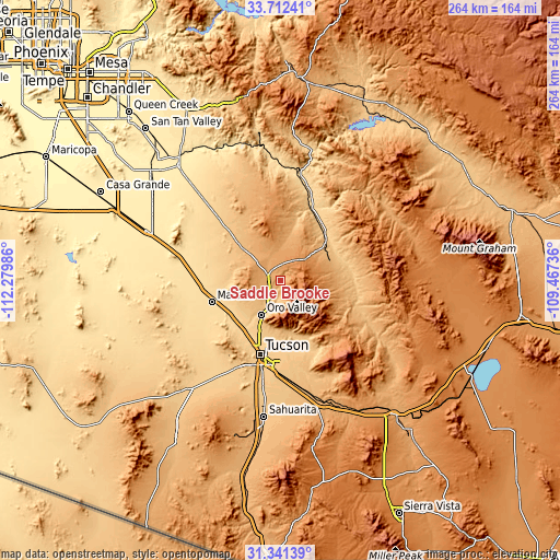 Topographic map of Saddle Brooke