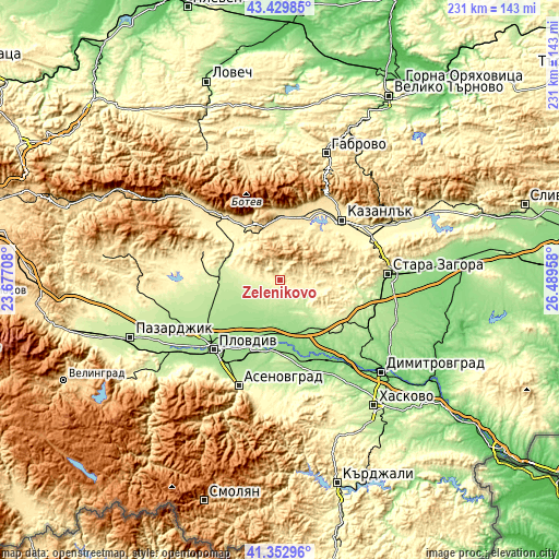 Topographic map of Zelenikovo