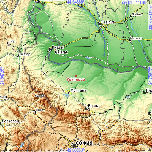 Topographic map of Yakimovo