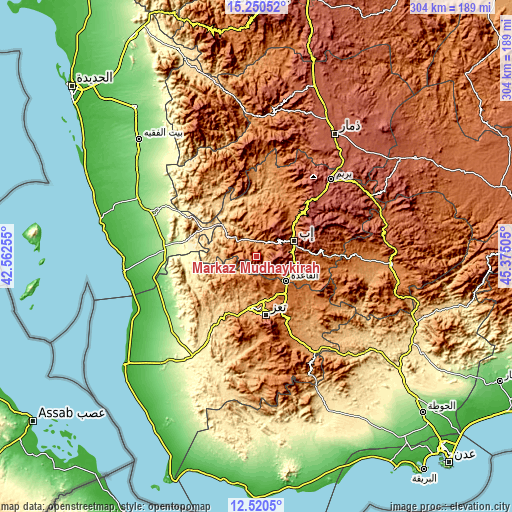Topographic map of Markaz Mudhaykirah