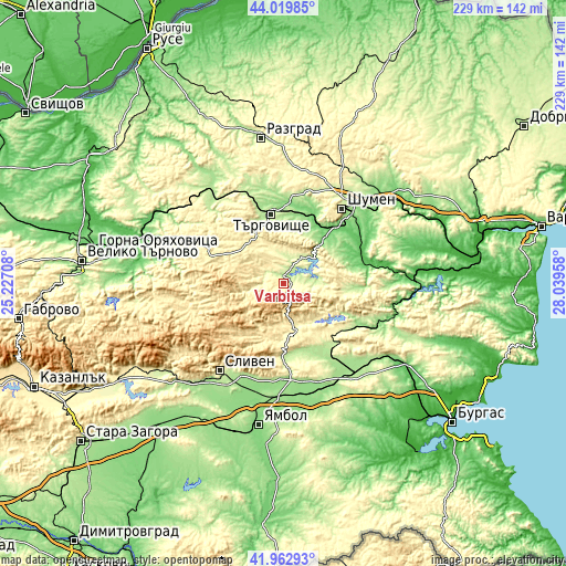 Topographic map of Varbitsa