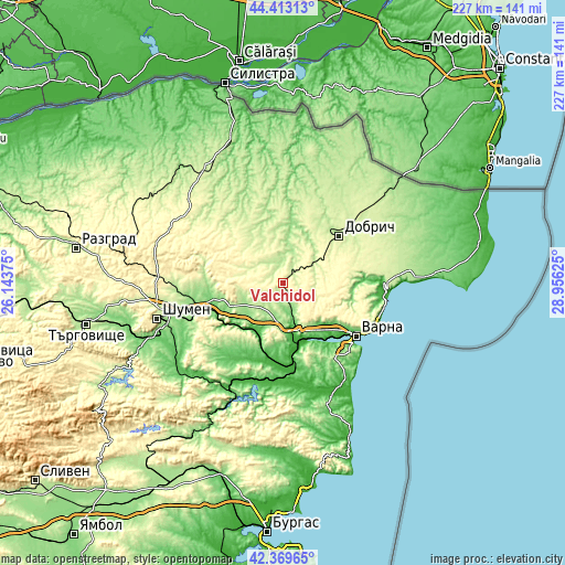 Topographic map of Valchidol