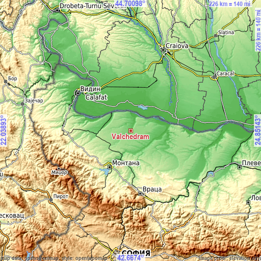Topographic map of Valchedram
