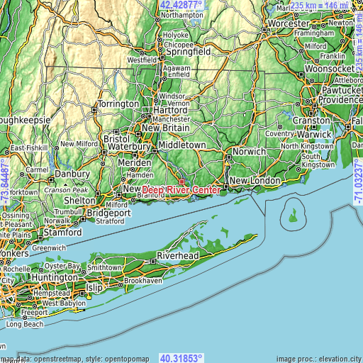 Topographic map of Deep River Center