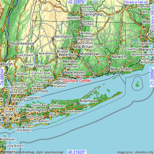 Topographic map of Guilford Center