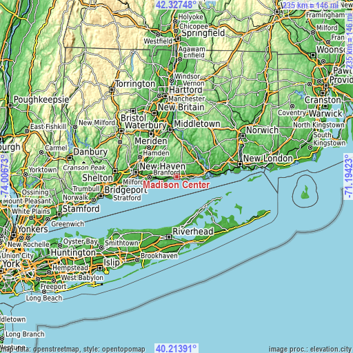 Topographic map of Madison Center