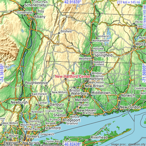 Topographic map of New Hartford Center