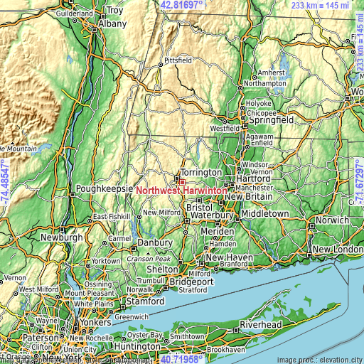 Topographic map of Northwest Harwinton