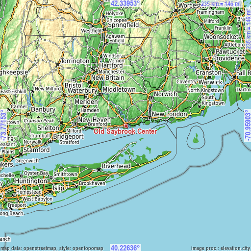 Topographic map of Old Saybrook Center