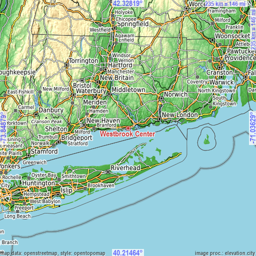 Topographic map of Westbrook Center