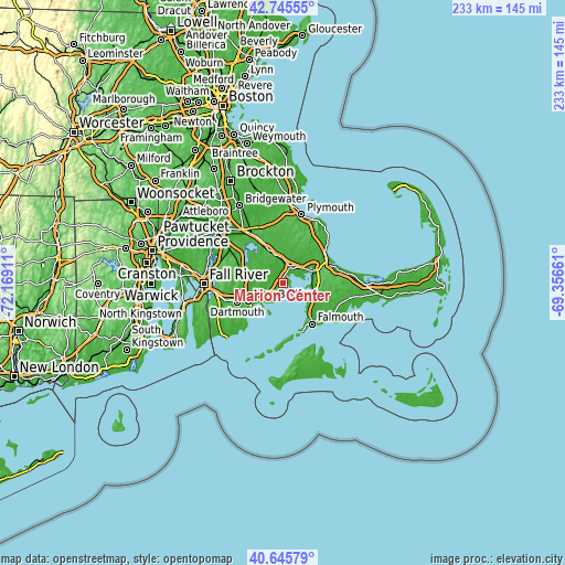 Topographic map of Marion Center