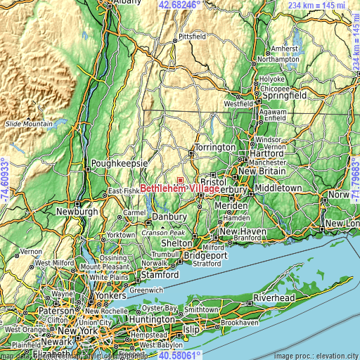 Topographic map of Bethlehem Village