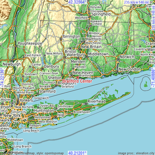 Topographic map of Branford Center