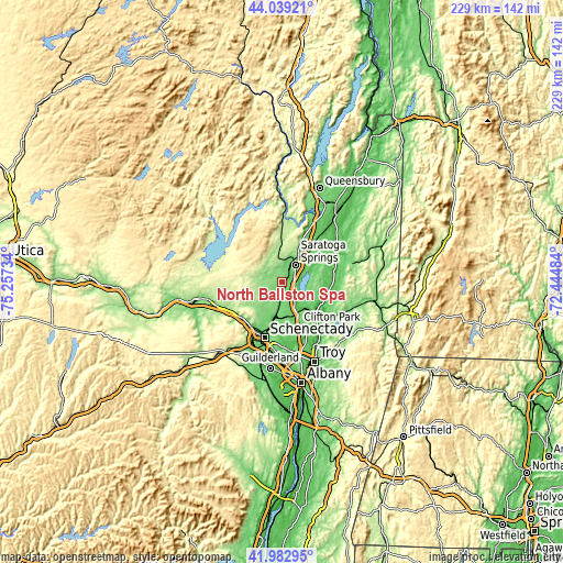 Topographic map of North Ballston Spa