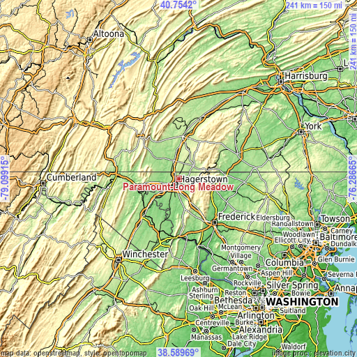 Topographic map of Paramount-Long Meadow