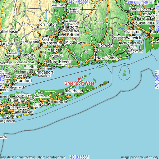 Topographic map of Greenport West