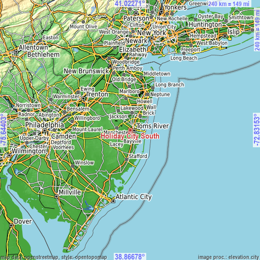 Topographic map of Holiday City South