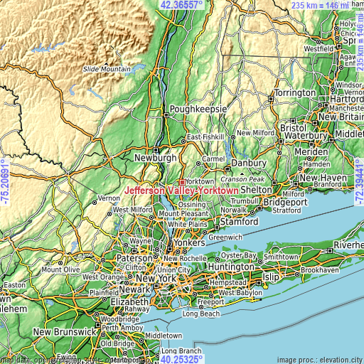 Topographic map of Jefferson Valley-Yorktown