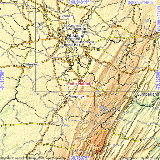 Topographic map of Leith-Hatfield