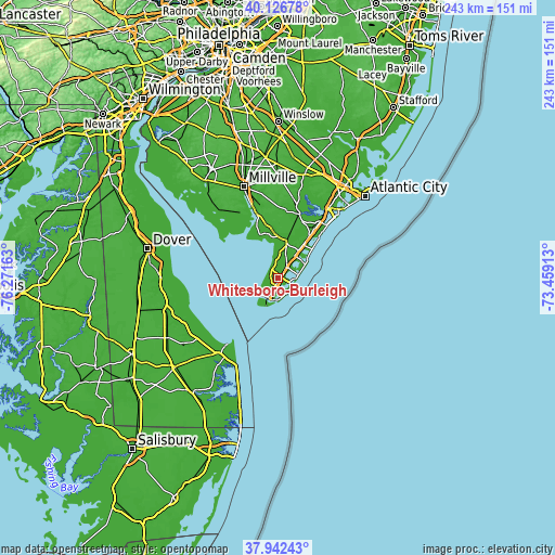 Topographic map of Whitesboro-Burleigh