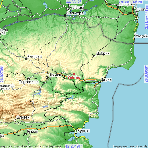 Topographic map of Vetrino