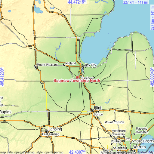 Topographic map of Saginaw Township North