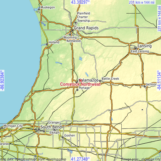 Topographic map of Comstock Northwest