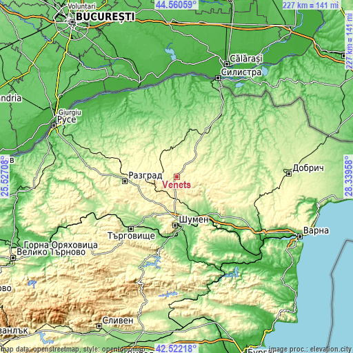 Topographic map of Venets