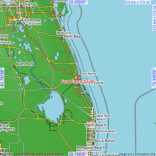 Topographic map of Fort Pierce South