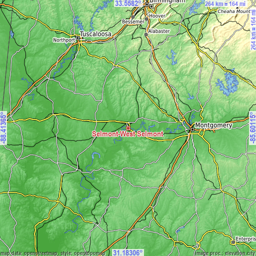 Topographic map of Selmont-West Selmont