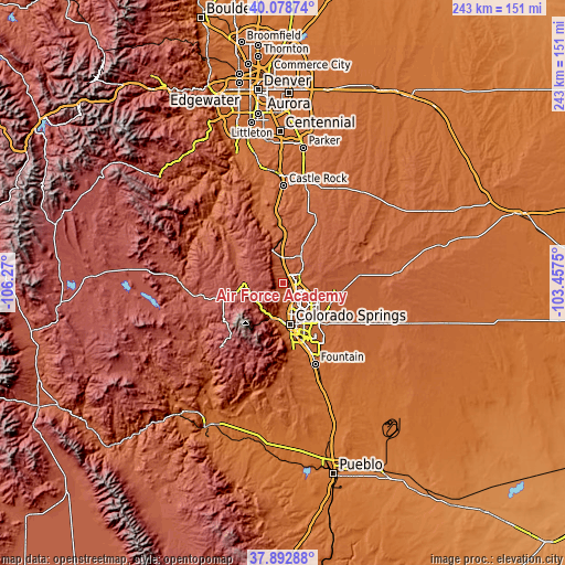 Topographic map of Air Force Academy