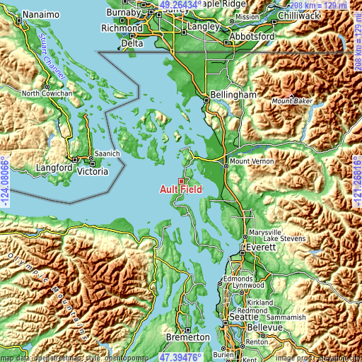 Topographic map of Ault Field