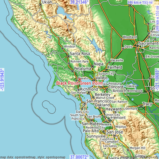 Topographic map of Black Point-Green Point