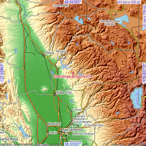 Topographic map of Challenge-Brownsville