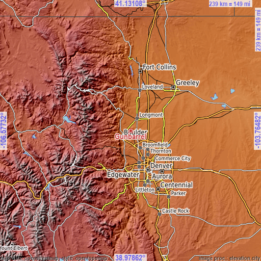 Topographic map of Gunbarrel