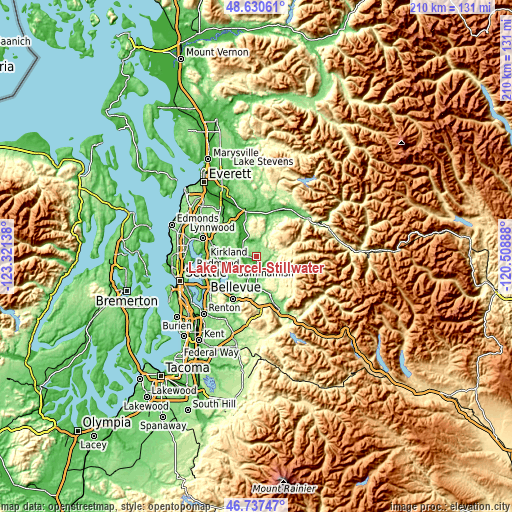 Topographic map of Lake Marcel-Stillwater