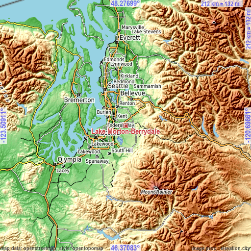 Topographic map of Lake Morton-Berrydale