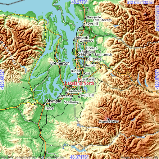 Topographic map of Lakeland North