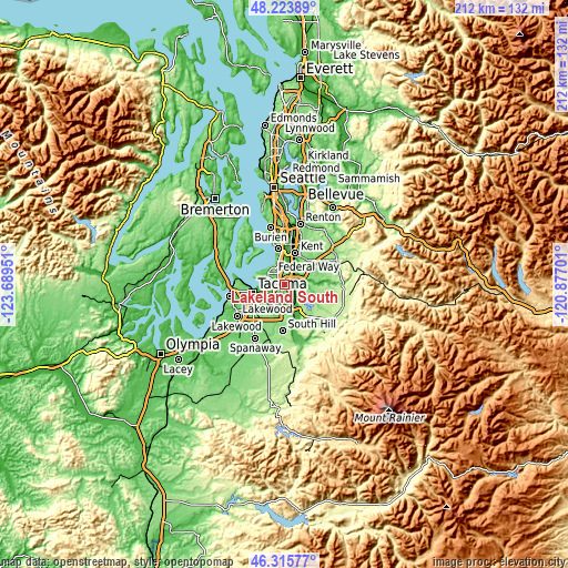 Topographic map of Lakeland South