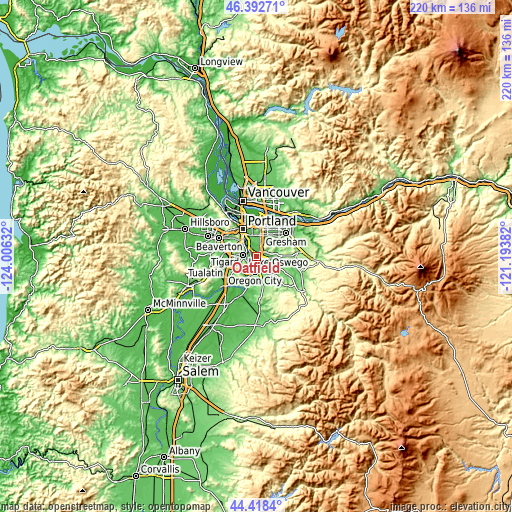 Topographic map of Oatfield