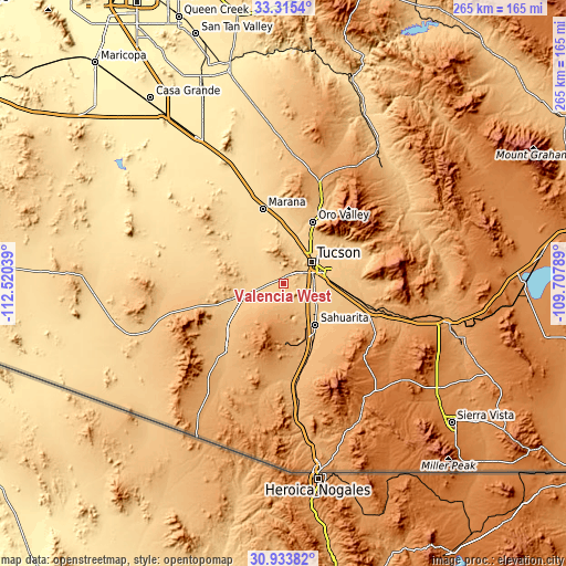 Topographic map of Valencia West