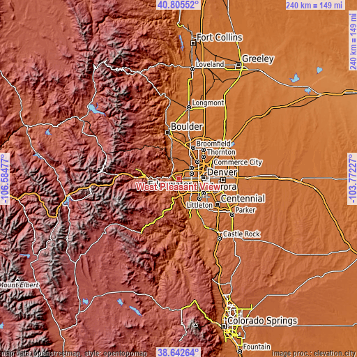 Topographic map of West Pleasant View